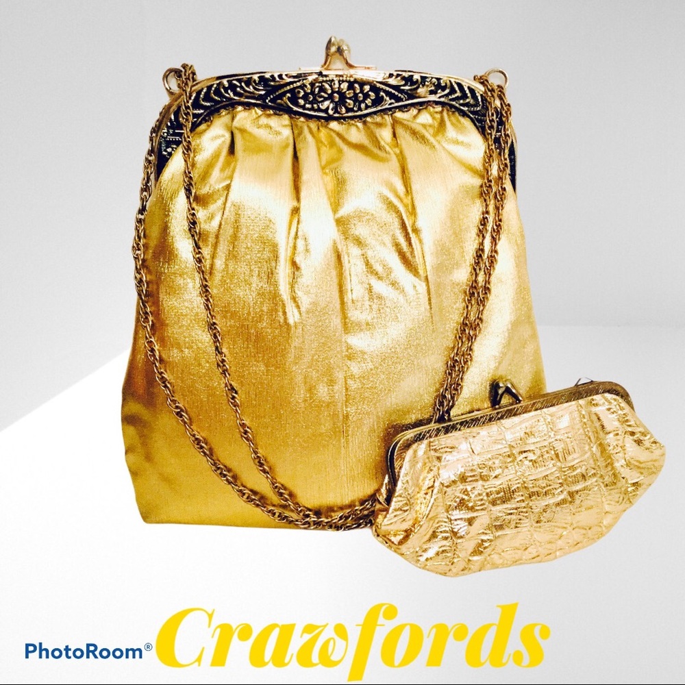 Vintage Crawfords Gold Purse & Matching Coin purse